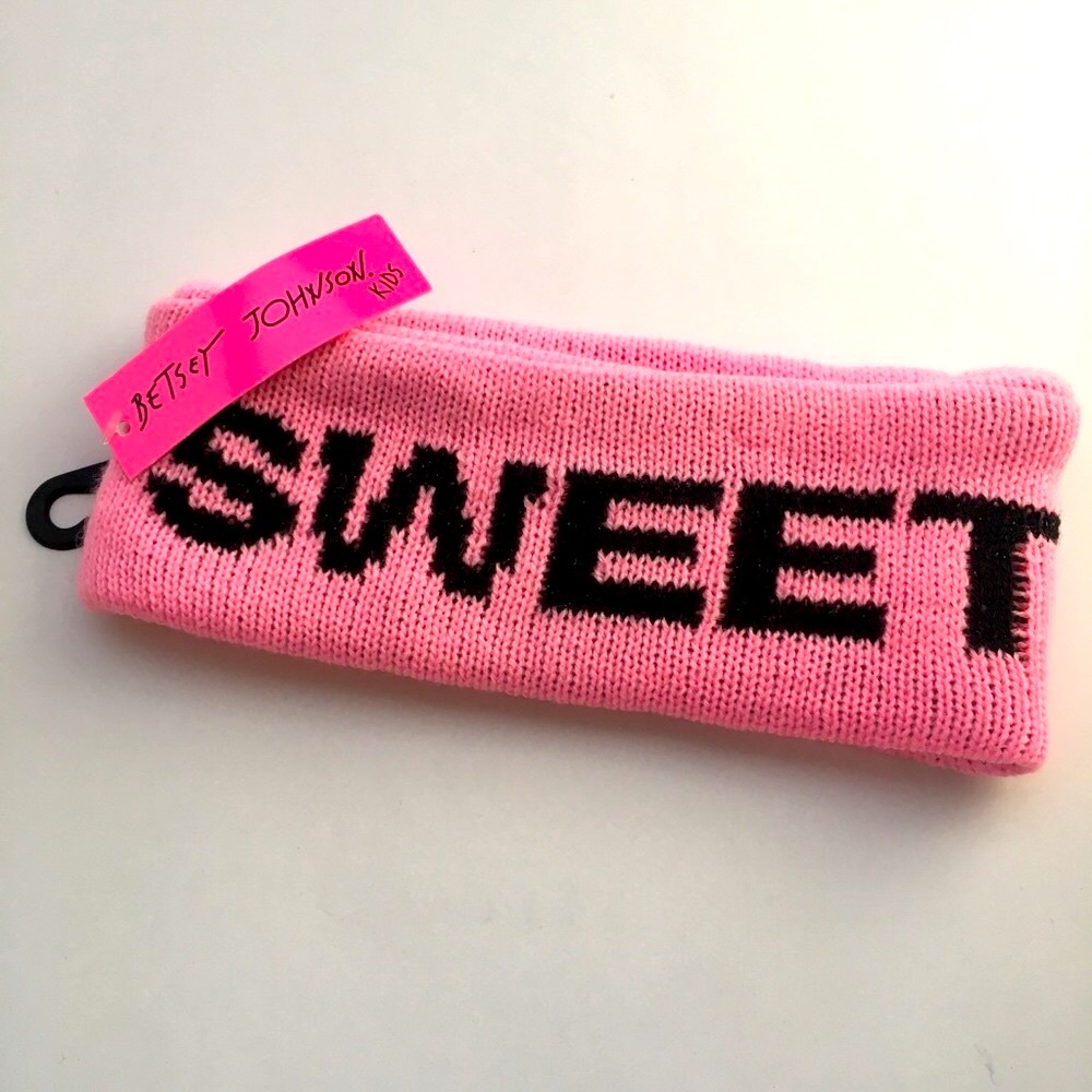 Betsey Johnson kids Knit Headband “SWEET”❤️Pink